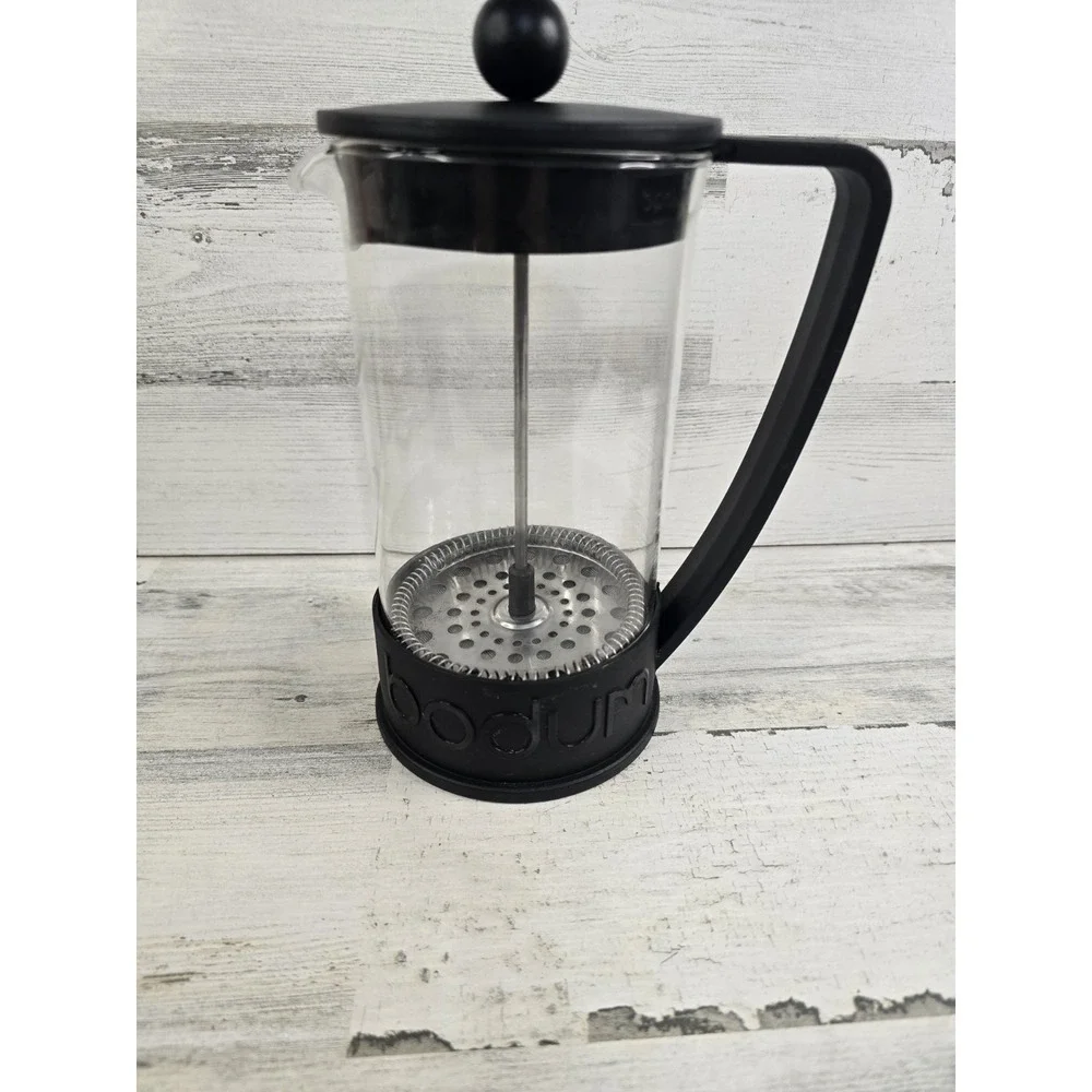 Bodum Brazil French Press Coffee Maker 34oz 1L Black Glass 8 Cup 10938-01